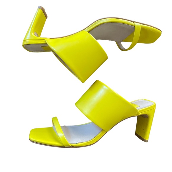 Louise et Cie Yellow leather block heel sandal mules - Picture 3 of 6